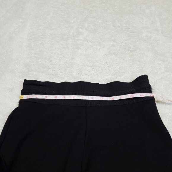 Zara Basic Black‎ Elastic Moto Straight Leg Knee Patches Leggings Pants Women L - Picture 6 of 8